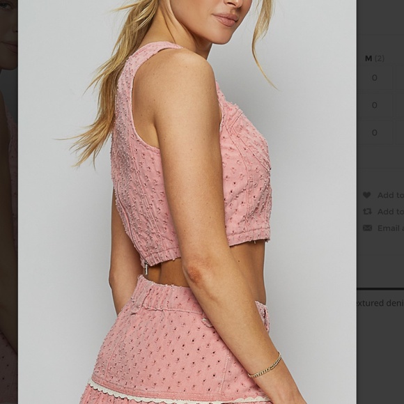 POL “ Kerry 3 “ POL Round Neck Textured Top in Pink Denim 65A - Picture 3 of 8